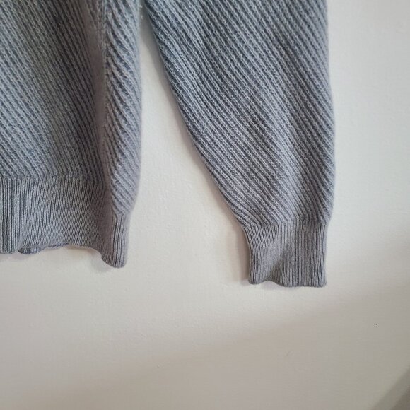 Loro Piana Men's 1/4 Quarter Zip Sweater Blue 100% Cashmere Size 52 - Picture 5 of 11